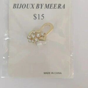 Heart Pendant Brooch with Gemstones New NIP